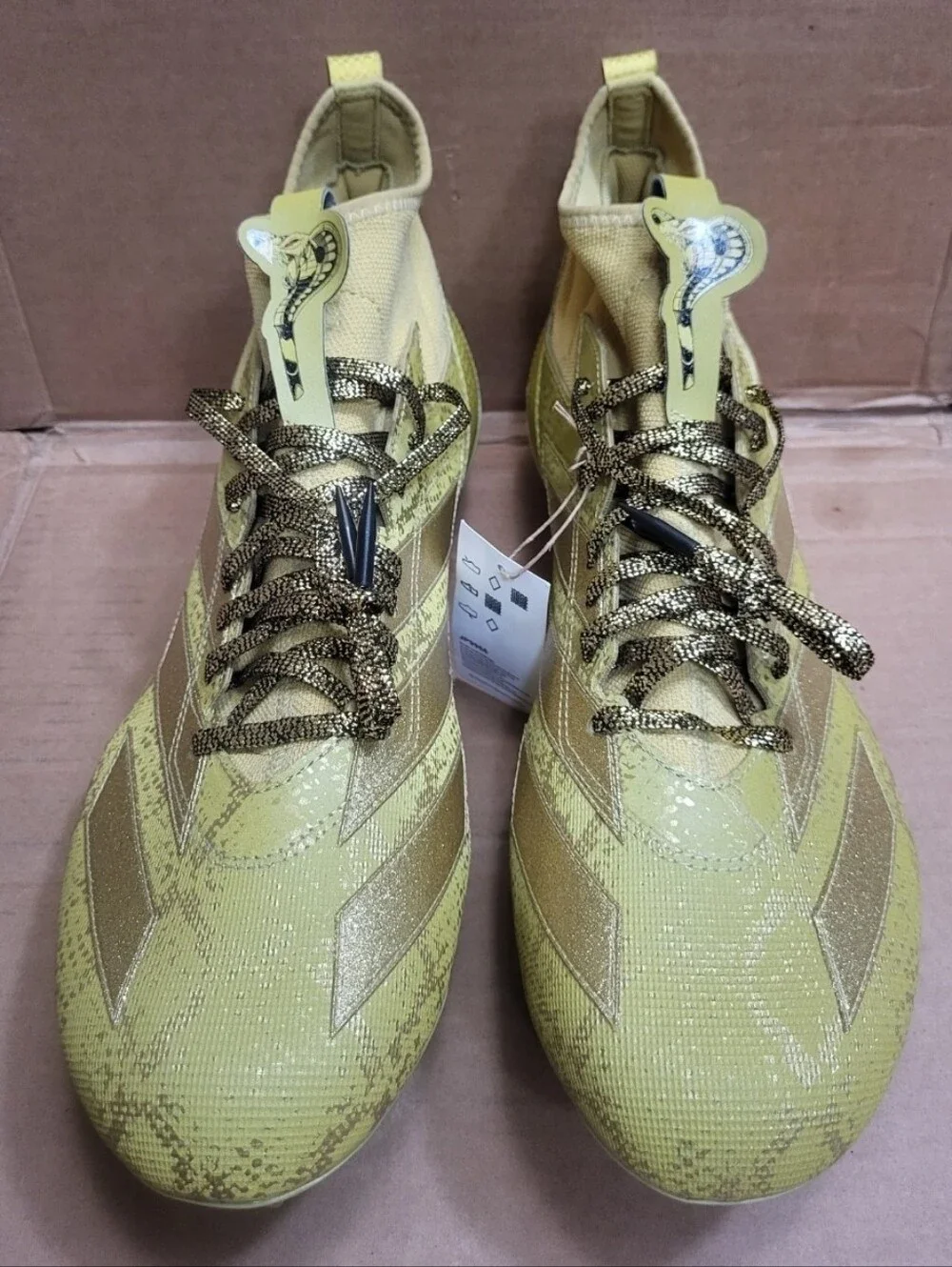 Adidas Adizero Impact Disney Cobra Gold Football Cleats Men Size 17 NWT